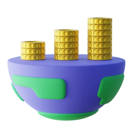 PIB mondial  3D Icon