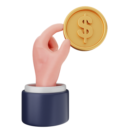 Pick Coin Dollar  3D Icon