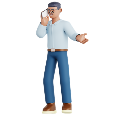 Pick Up Phone Call  3D Illustration