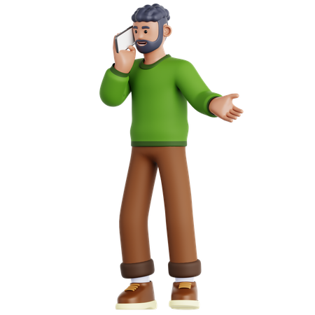 Pick Up Phone Call  3D Illustration