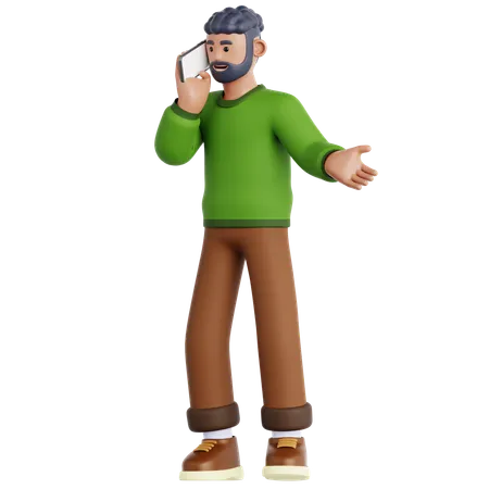 Pick Up Phone Call  3D Illustration