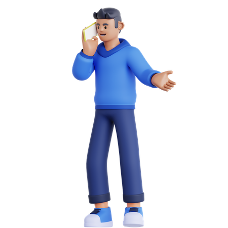 Pick Up Phone Call  3D Illustration