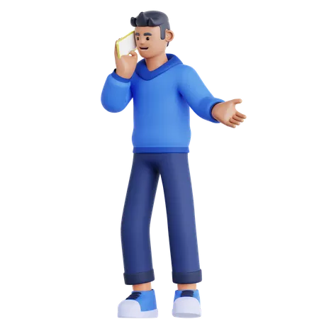 Pick Up Phone Call  3D Illustration