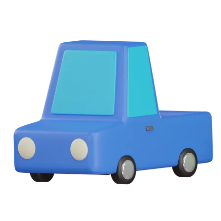 3 D Cartoon Car Pick Up Truck Isolated 3D Icon