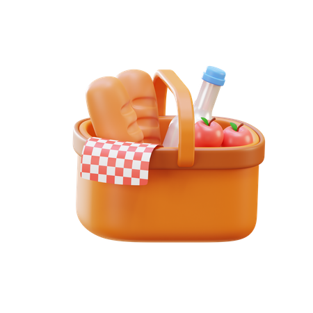 Picknickkorb  3D Illustration