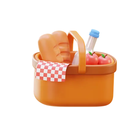 Picknickkorb  3D Illustration