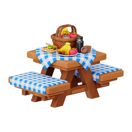 Picknicktisch  3D Icon