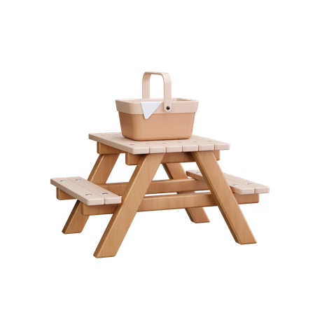 Picknicktisch  3D Icon