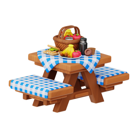 Picknicktisch  3D Icon