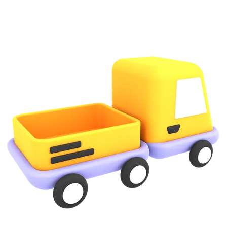 3 D Yellow Empty Delivery Car Shipping Icon E Commerce Illustration 3D Icon