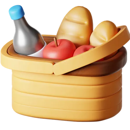 Picnic Basket 3D Icon