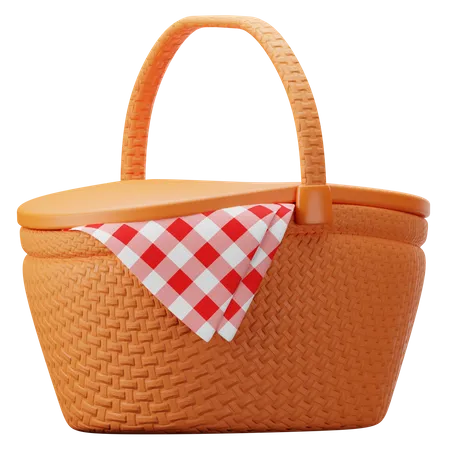 Picnic Basket  3D Illustration