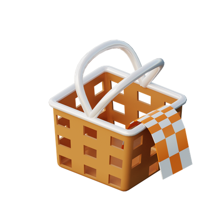 Picnic Basket  3D Illustration