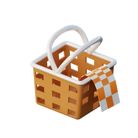 Picnic Basket  3D Illustration