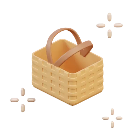Picnic Basket  3D Illustration