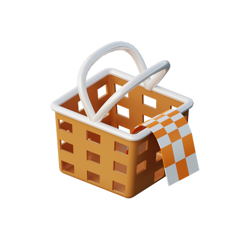Picnic Basket 3D Illustration