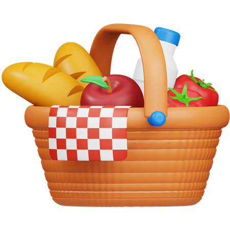 Picnic Basket 3D Icon