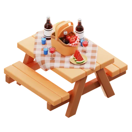 Picnic Table  3D Icon