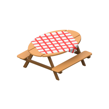 ピクニック用のテーブル  3D Icon