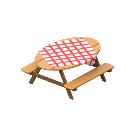 ピクニック用のテーブル  3D Icon