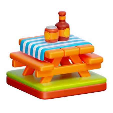 Picnic Table  3D Icon