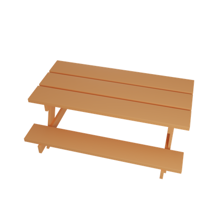 Picnic Table  3D Illustration