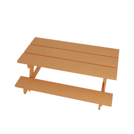 Picnic Table  3D Illustration