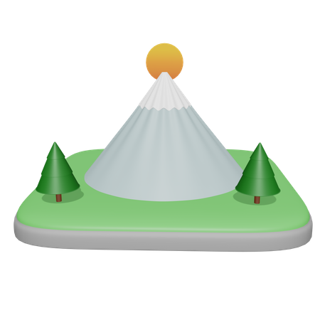 Pico da montanha  3D Icon