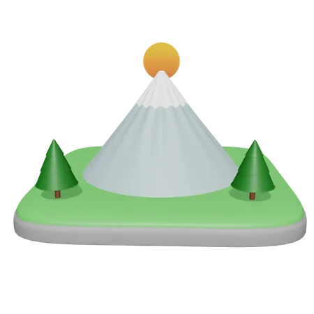 Pico da montanha  3D Icon