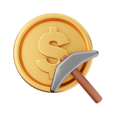 Hacha de dólar  3D Icon