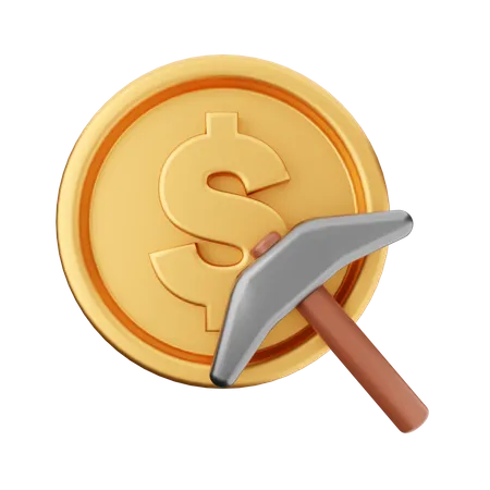 Hacha de dólar  3D Icon