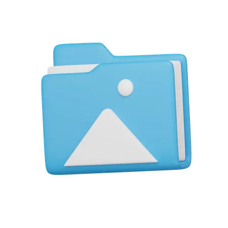 Pictures Folder With Transparent Background 3D Icon
