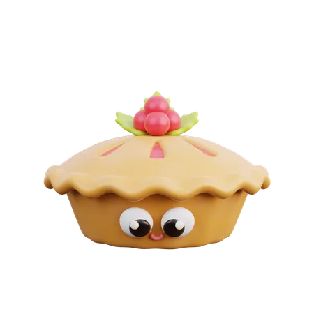 3 D Christmas Dessert Pie Cake 3D Icon