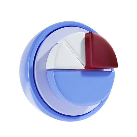 Chart With Round Background 3 D Icon 3D Icon