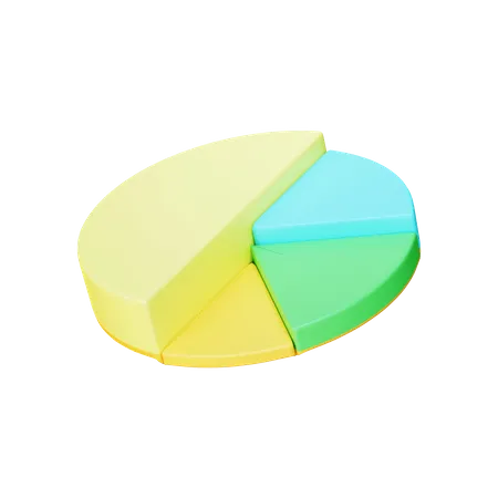 Pie Chart With Pastel Color Style 3D Illustration