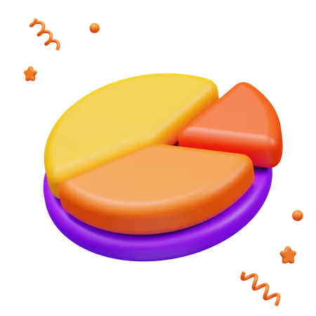 Pie Chart Statistic Diagram Info Report 3 D Rendering For Website Or App 3D Icon