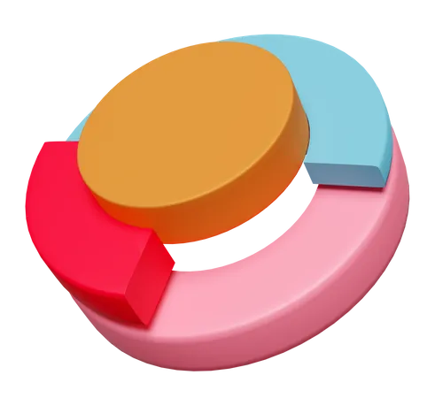 Donut Chart Doughnut Chart With Analysis Business Financial Data 3D Icon