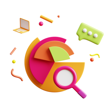 Pie Chart Analysis  3D Icon