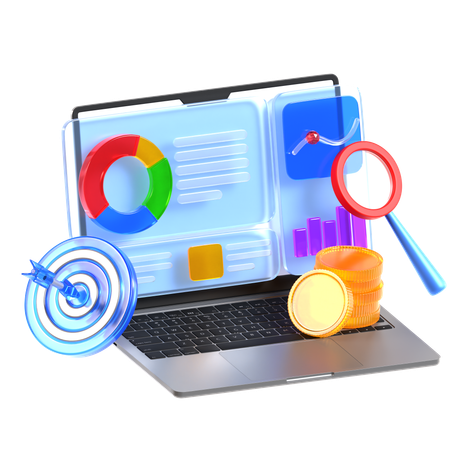 Pie chart analysis  3D Illustration