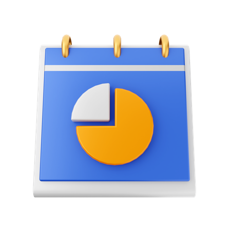 Pie Chart Calendar  3D Icon