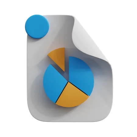 Pie Chart File Document  3D Icon