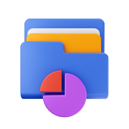 Pie Chart Folder  3D Icon