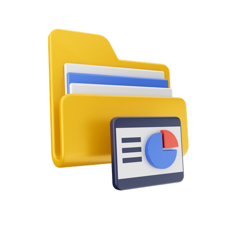 Pie Chart Folder  3D Icon