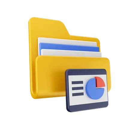 Pie Chart Folder  3D Icon