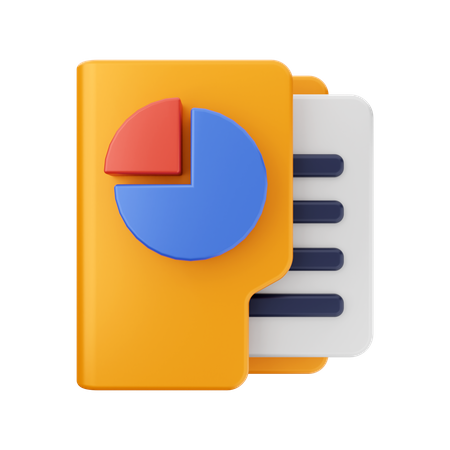 Pie Chart Folder  3D Icon