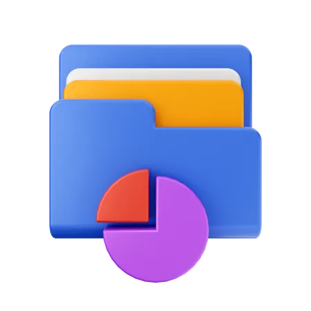 Pie Chart Folder  3D Icon
