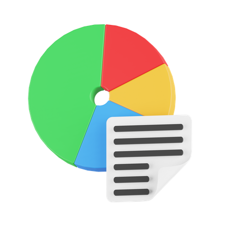 Pie chart note  3D Icon