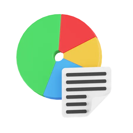 Pie chart note  3D Icon