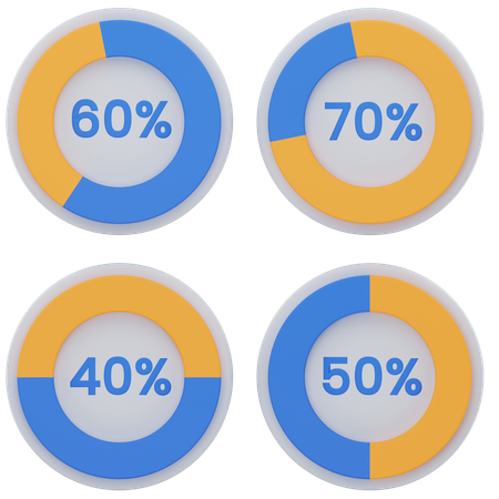 Pie chart percentage  3D Icon