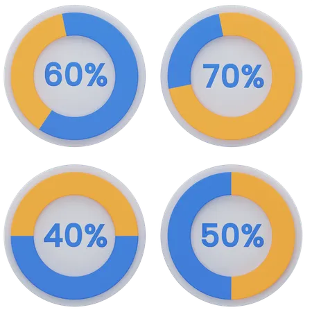 Pie chart percentage  3D Icon